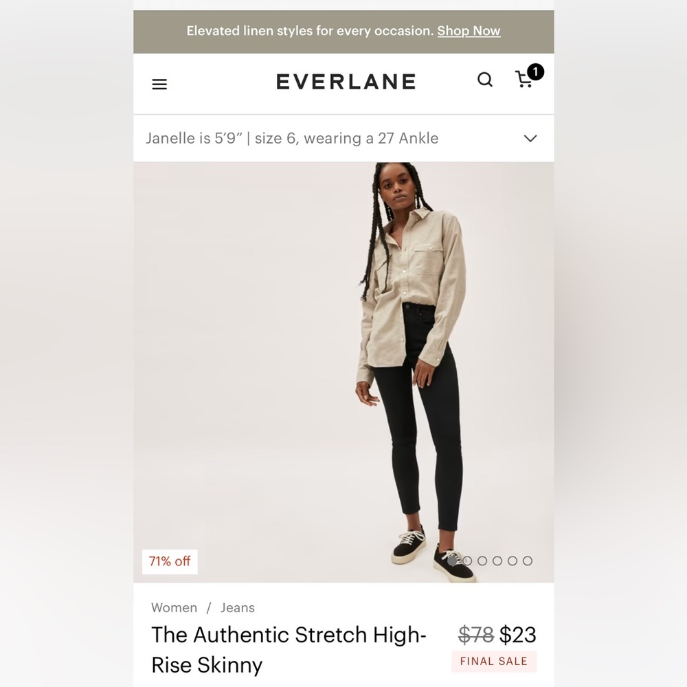 Everlane The Authentic Stretch high rise jeans